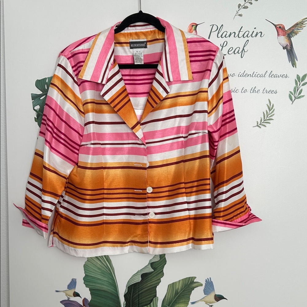 Colorful Striped Blazer